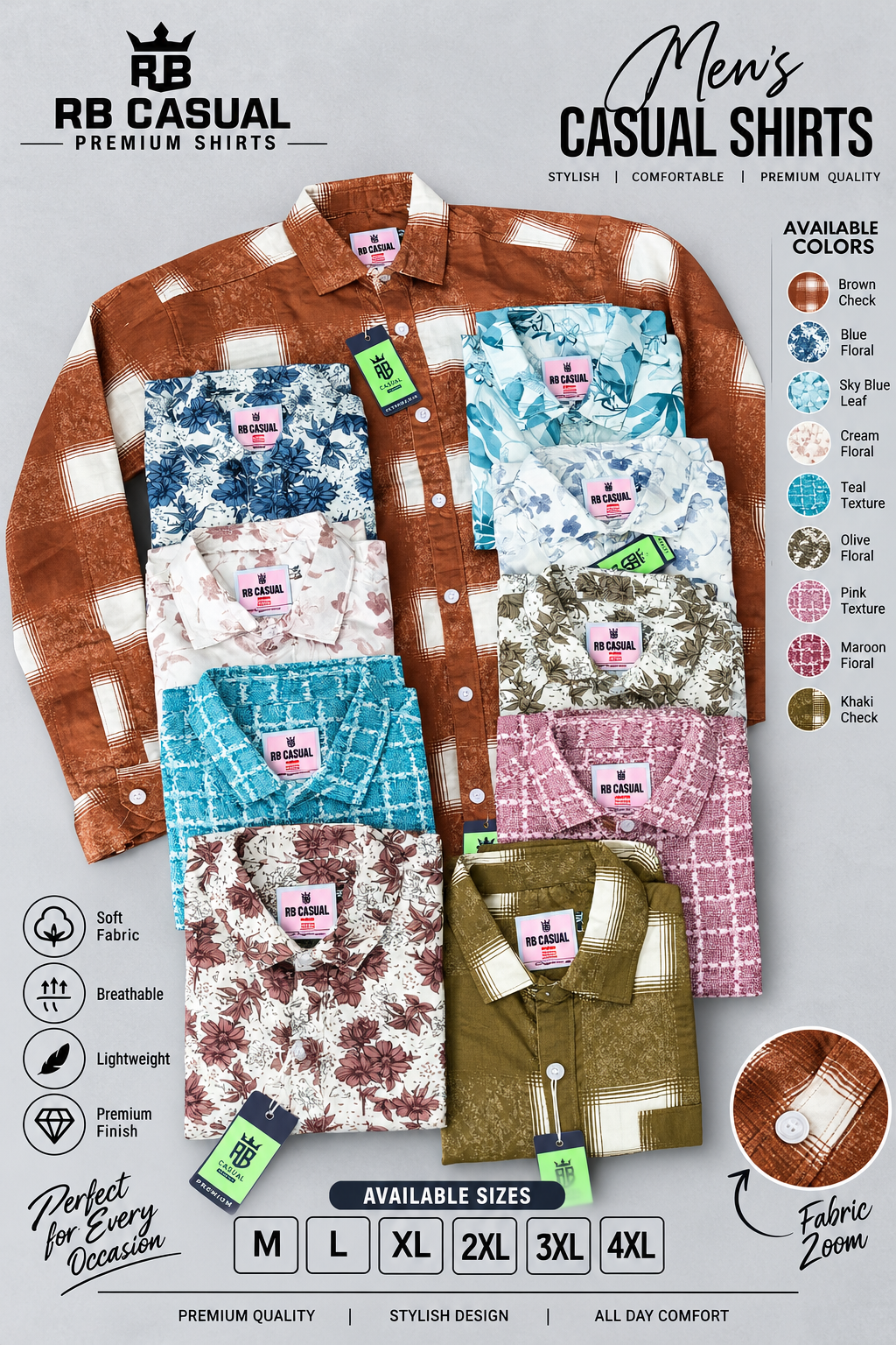 (Combo of 4) RBCasual Printed Design Only Laffer Cotton Shirts Rs. 1000