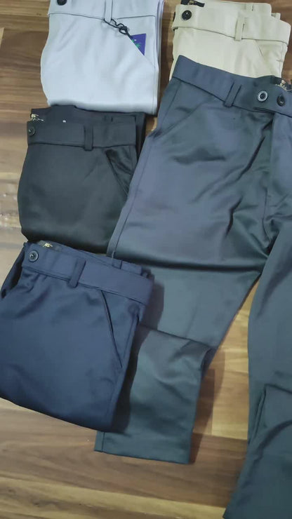(Combo of 3) 28 to 38 Men's Polo Lycra Formal Regular Pant Rs. 1000
