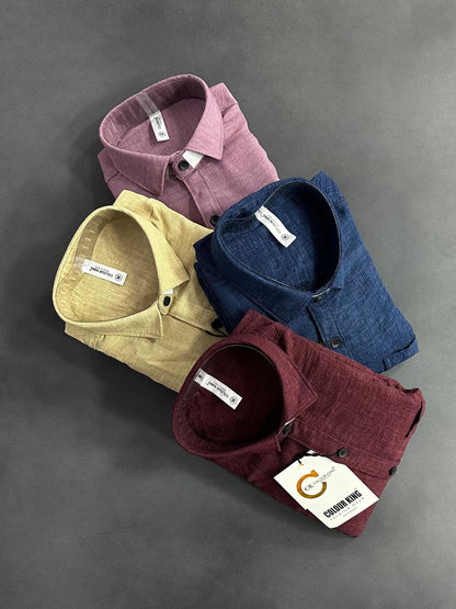(Combo of 3)(2XL, 3XL)CK Linen Korean Plain Shirt Rs.1150