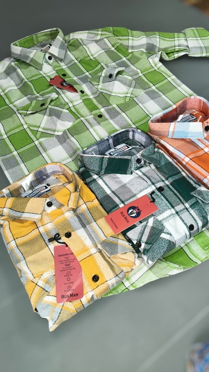 (Combo of 3) Russman Baggy DoublePocket Cotton Checked Shirt Rs. 1150