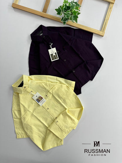(Combo of 3)Russman Fine Linen Premium Cotton Half Sleeve Plain Shirts Rs. 1200