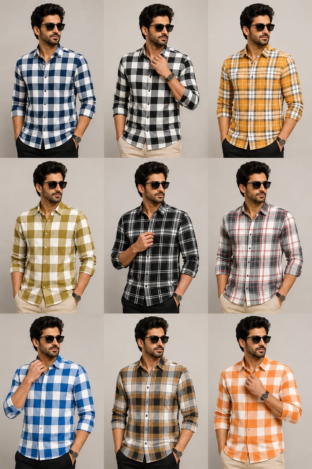 (Combo of 5) RBCasual Checked+Printed Design Laffer Cotton Shirts Rs. 1100