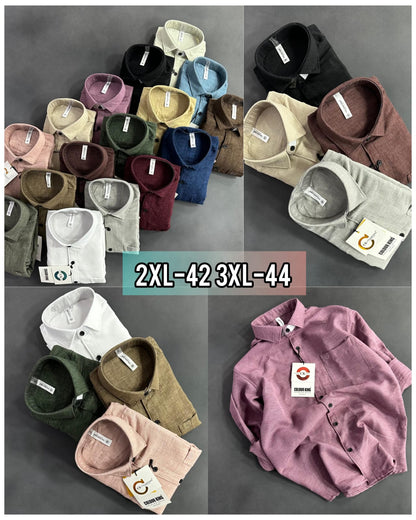 (Combo of 3)(2XL, 3XL)CK Linen Korean Plain Shirt Rs.1150