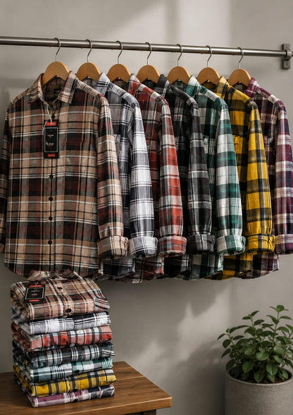 (Combo of 5) RBCasual Checked+Printed Design Laffer Cotton Shirts Rs. 1100