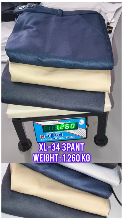 (Combo of 3) 28 to 38 Men's Polo Lycra Formal Regular Pant Rs. 1000