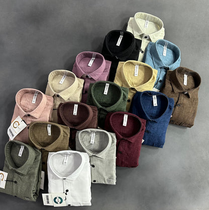 (Combo of 3)(2XL, 3XL)CK Linen Korean Plain Shirt Rs.1150