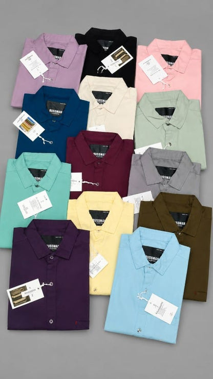 (Combo of 3)Russman Fine Linen Premium Cotton Half Sleeve Plain Shirts Rs. 1200