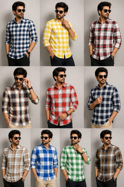 (Combo of 5) RBCasual Checked+Printed Design Laffer Cotton Shirts Rs. 1100