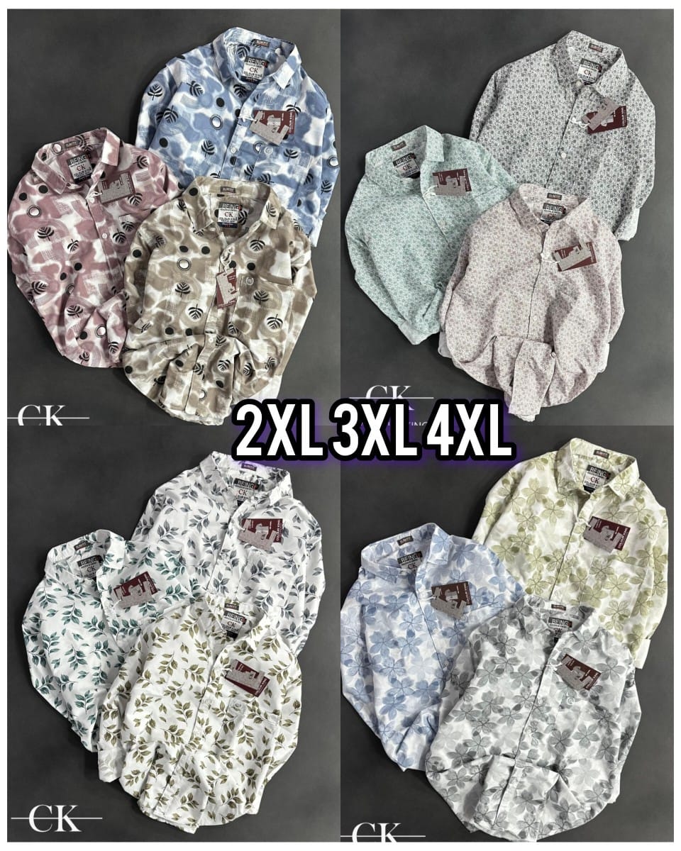 (Combo of 4)(2XL 3XL 4XL)CK Laffer Cotton Printed Shirt Rs. 1100