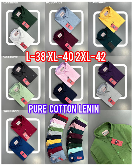 (Combo of 3) RussMan PureCotton Lenin Plain Shirts Rs. 1200
