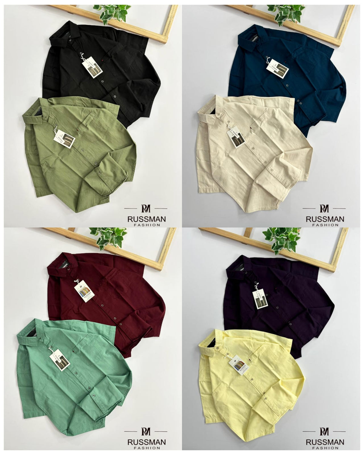 (Combo of 3)Russman Fine Linen Premium Cotton Half Sleeve Plain Shirts Rs. 1200