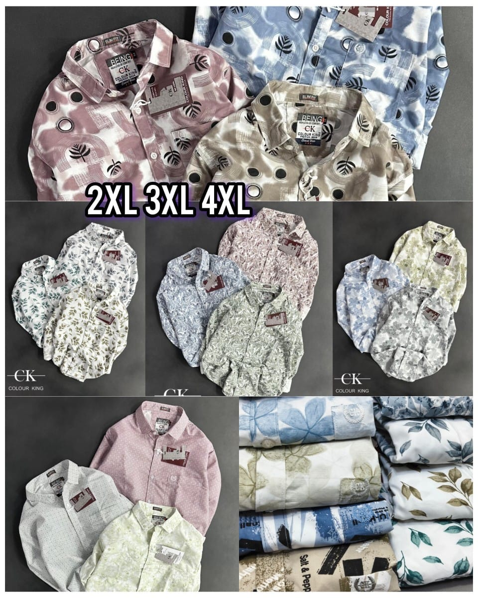(Combo of 4)(2XL 3XL 4XL)CK Laffer Cotton Printed Shirt Rs. 1100