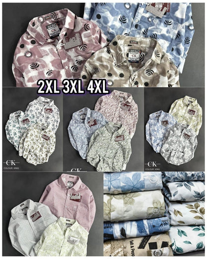 (Combo of 4)(2XL 3XL 4XL)CK Laffer Cotton Printed Shirt Rs. 1100