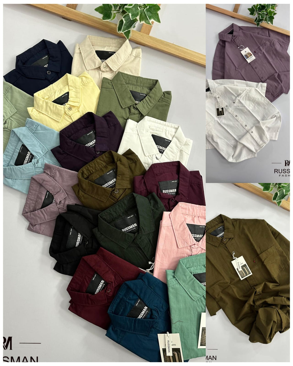(Combo of 3)Russman Fine Linen Premium Cotton Half Sleeve Plain Shirts Rs. 1200