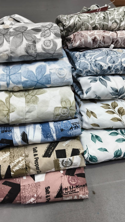 (Combo of 4)(2XL 3XL 4XL)CK Laffer Cotton Printed Shirt Rs. 1100