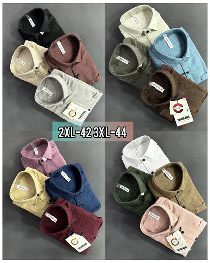 (Combo of 3)(2XL, 3XL)CK Linen Korean Plain Shirt Rs.1150