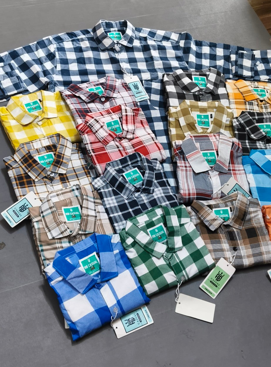 (Combo of 5) RBCasual Checked+Printed Design Laffer Cotton Shirts Rs. 1100
