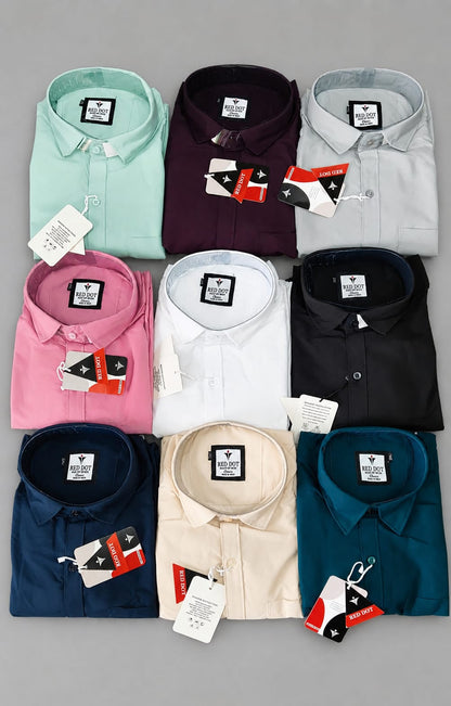 (Combo of 4) Big Size RedDot Premium Cotton Plain Shirts Rs. 1150