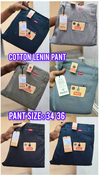 (Combo of 2)(32 To 38)VenFax Lenin Pure Cotton Men's Regular Pant Rs. 999