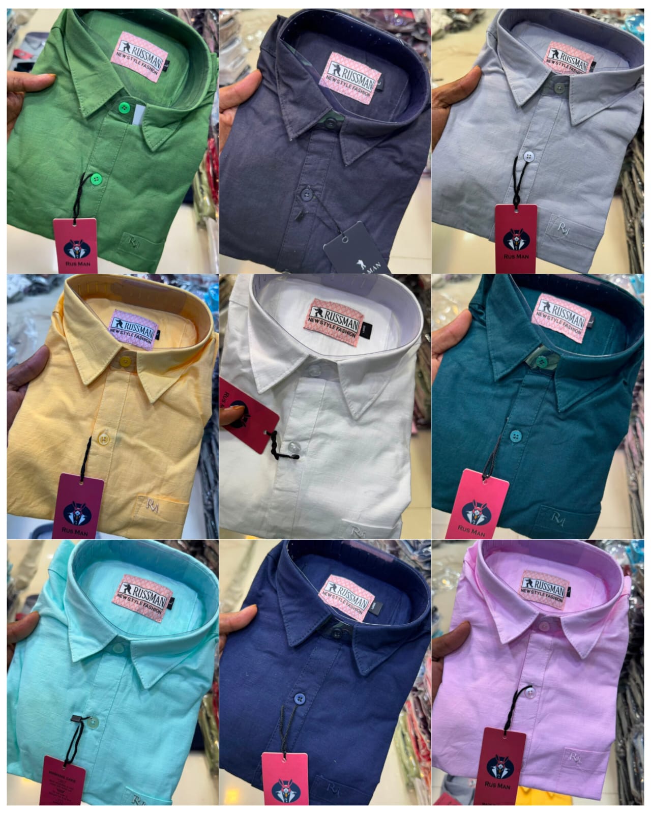 (Combo of 3) RussMan PureCotton Lenin Plain Shirts Rs. 1200