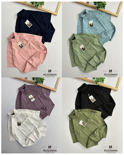 (Combo of 3)Russman Fine Linen Premium Cotton Half Sleeve Plain Shirts Rs. 1200