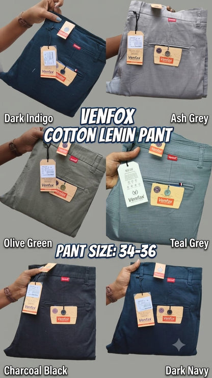 (Combo of 2)(32 To 38)VenFax Lenin Pure Cotton Men's Regular Pant Rs. 999