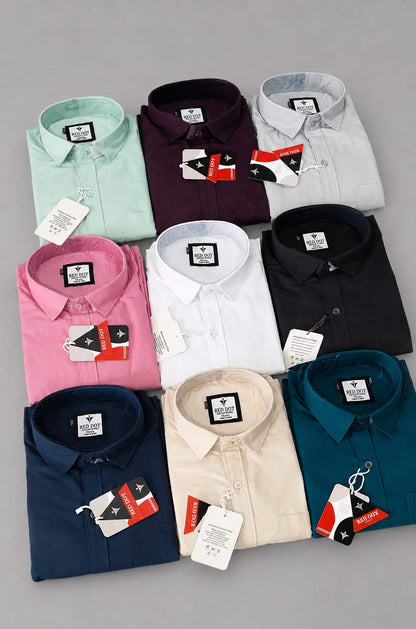 (Combo of 4) Big Size RedDot Premium Cotton Plain Shirts Rs. 1150