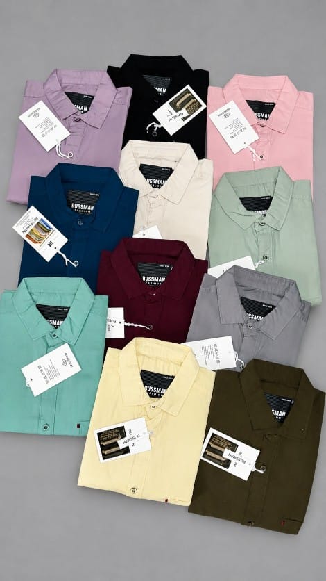 (Combo of 3)Russman Fine Linen Premium Cotton Half Sleeve Plain Shirts Rs. 1200