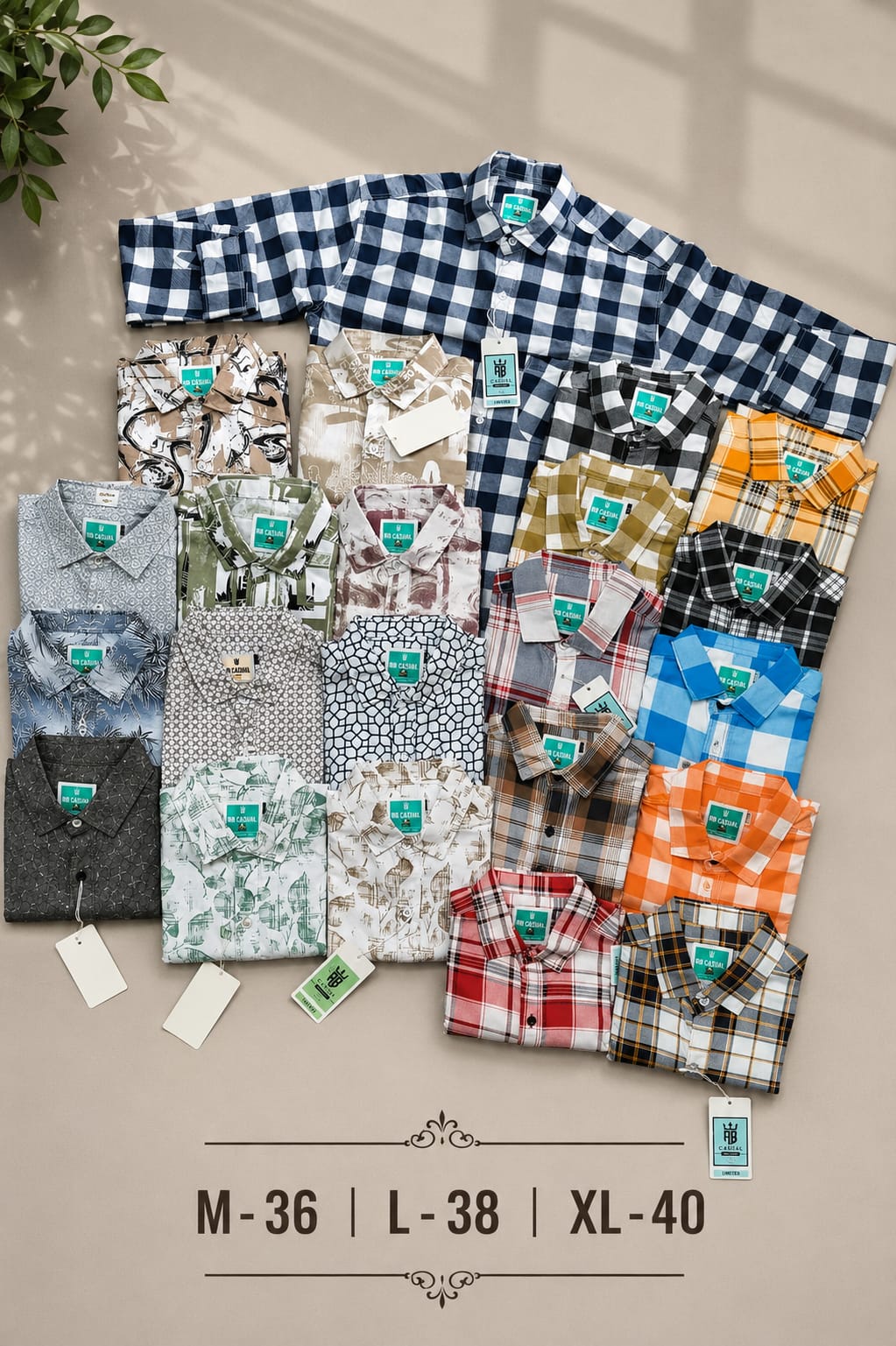 (Combo of 5) RBCasual Checked+Printed Design Laffer Cotton Shirts Rs. 1100