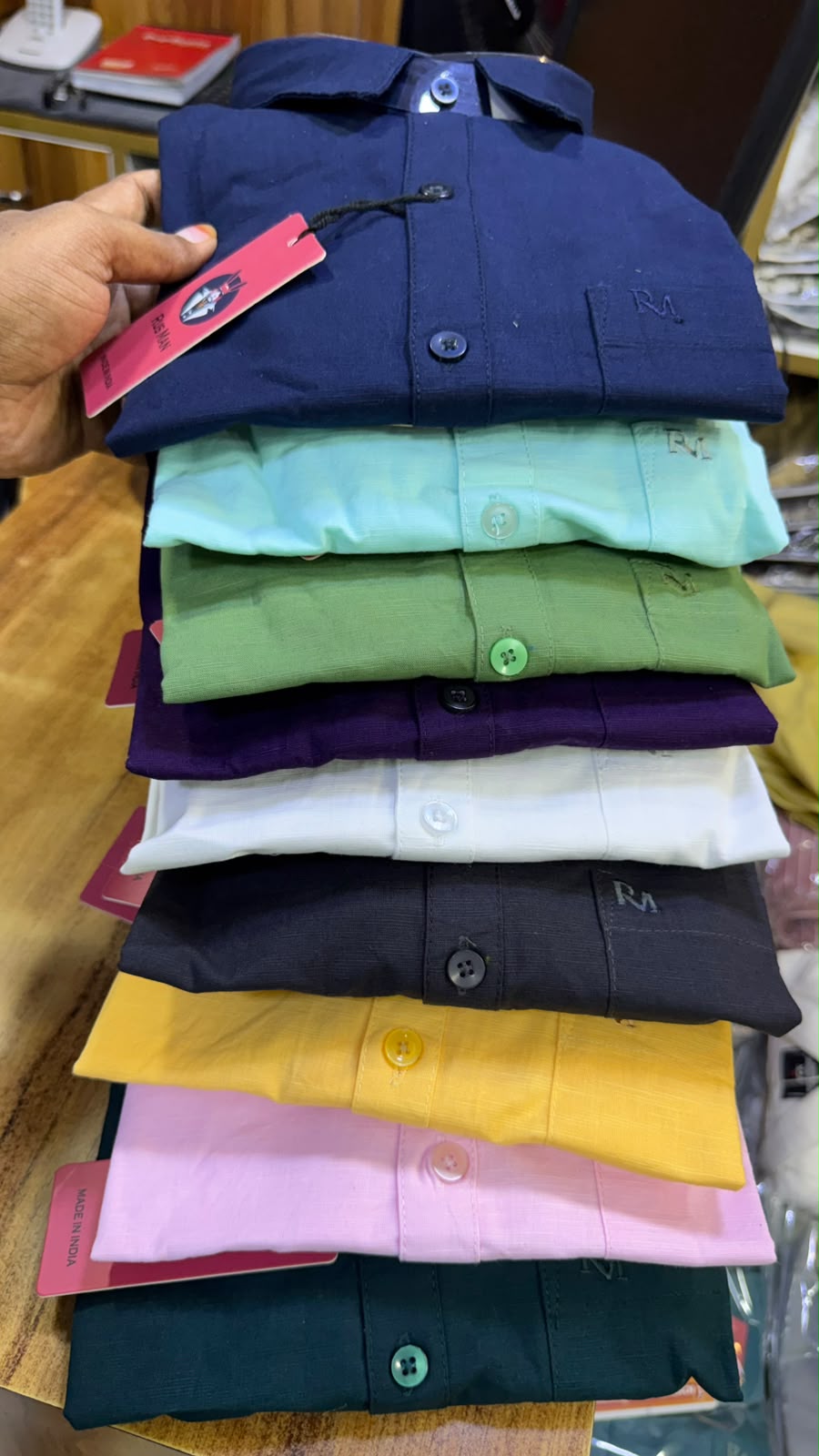 (Combo of 3) RussMan PureCotton Lenin Plain Shirts Rs. 1200