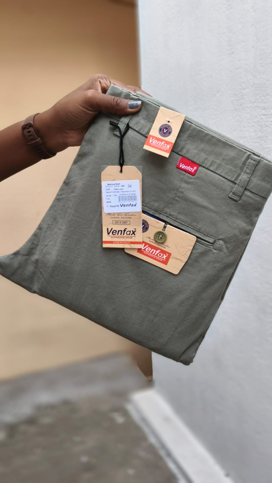 (Combo of 2)(32 To 38)VenFax Lenin Pure Cotton Men's Regular Pant Rs. 999